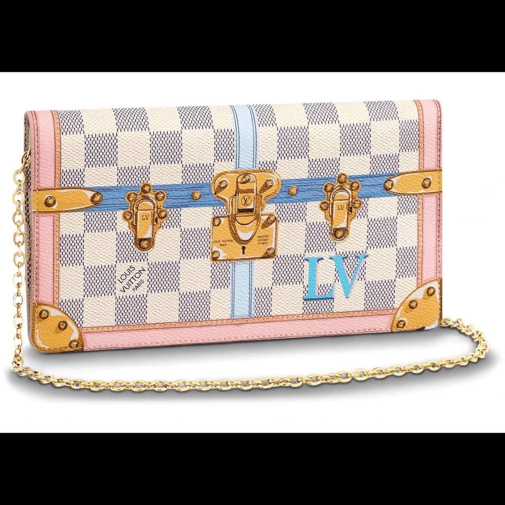 Authentic Louis Vuitton Azur wallet on chain trunk - Picture 1 of 12